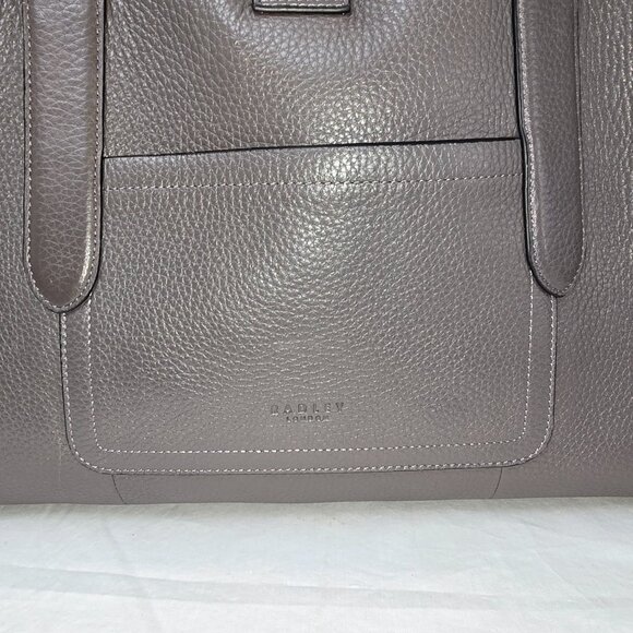 Radley London Sloane Street Large Zip-Top Gray Pebble Grain Leather Shoulder Bag - Picture 14 of 16